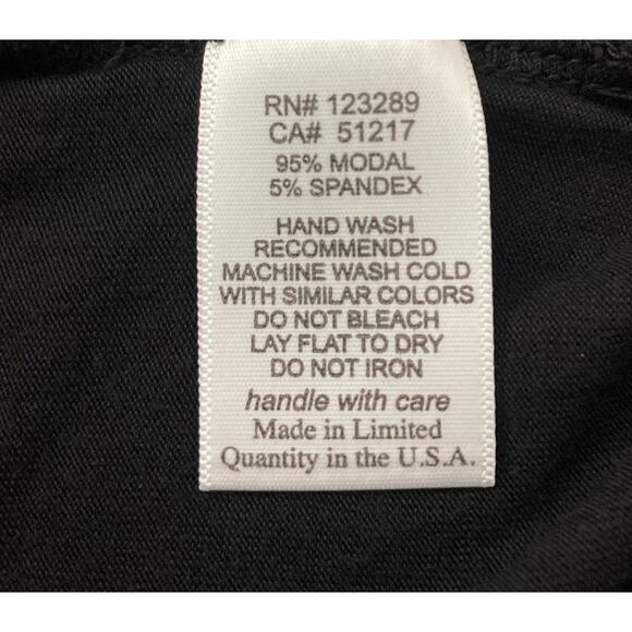 NWT Michael Lauren REVOLVE Seth Drop Shoulder Black jersey Faux Wrap Top Size XS - Picture 7 of 7